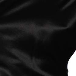 Pre Owned Ralph Lauren Black Silk Gathered Detail One Shoulder Top S