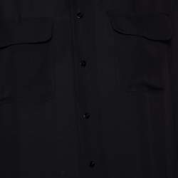 مملوكة مسبقًا قميص رالف لورين حرير أسود بأزرار أمامية مقاس متوسط - ميديوم  