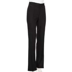 Pre Owned Ralph Lauren Black Wool Crepe Formal Pants M 
