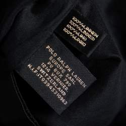 Pre Owned Ralph Lauren Black & Gold Striped Linen Pleated Kristine Skirt M