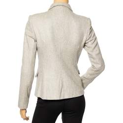 Pre Owned Ralph Lauren Ecru Cashmere Knit Button Front Jacket S