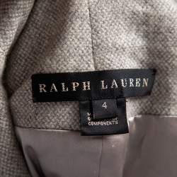 Pre Owned Ralph Lauren Ecru Cashmere Knit Button Front Jacket S