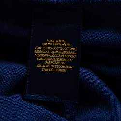 Pre Owned Polo Ralph Lauren Navy Blue Cotton Pique Waist Tie Detail Midi Dress S