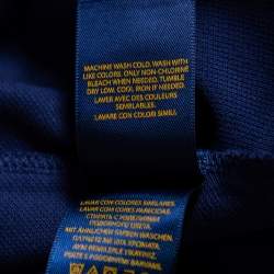 Pre Owned Polo Ralph Lauren Navy Blue Cotton Pique Waist Tie Detail Midi Dress S