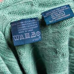 Pre Owned Ralph Lauren Light Green Cashmere Cable-Knit Sweater M