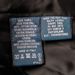 Pre Owned Ralph Lauren Black Velvet Button Front Blazer M