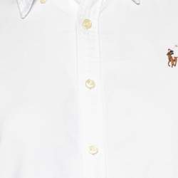 Ralph Lauren White Cotton Button Front Shirt L