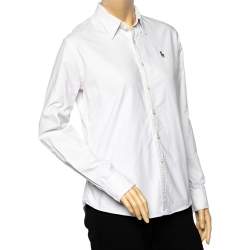 Ralph Lauren White Cotton Button Front Shirt L