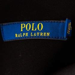 مملوكة مسبقًا فستان بولو رالف لورين صوف أسود مزين أزرار بلا أكمام مقاس صغير (سمول)