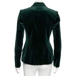Pre Owned Ralph Lauren Green Velvet Single Breasted Blazer S