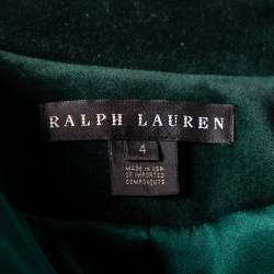 Pre Owned Ralph Lauren Green Velvet Single Breasted Blazer S