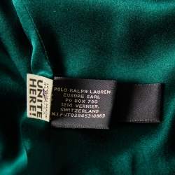Pre Owned Ralph Lauren Green Velvet Single Breasted Blazer S