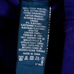 Pre Owned Ralph Lauren Purple Cotton & Suede Patch Detailed Riding Pants S
