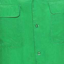 Pre Owned Ralph Lauren Green Silk Pocketed Button Front Shirt M