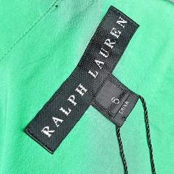 Pre Owned Ralph Lauren Green Silk Pocketed Button Front Shirt M
