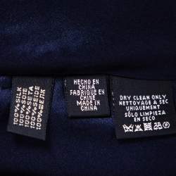 Pre Owned Ralph Lauren Navy Blue Silk Chiffon Tiered One Shoulder Mini Dress L