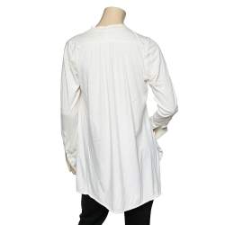 Pre Owned Ralph Lauren Cream Cotton Tunic Blouse M