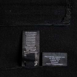 Pre Owned Ralph Lauren Black Knit Zip Front Jacket S