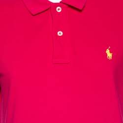 Pre Owned Ralph Lauren Pink Ombre Cotton Pique Short Sleeve Polo Dress XL
