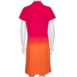 Pre Owned Ralph Lauren Pink Ombre Cotton Pique Short Sleeve Polo Dress XL