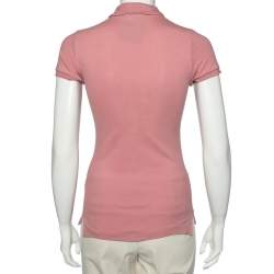 Pre Owned Ralph Lauren Pink Cotton Pique Skinny Polo T-Shirt S