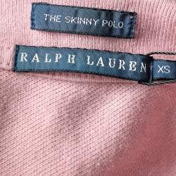 Pre Owned Ralph Lauren Pink Cotton Pique Skinny Polo T-Shirt S