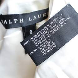 Pre Owned Ralph Lauren Off-White Satin Double Breasted Blazer M