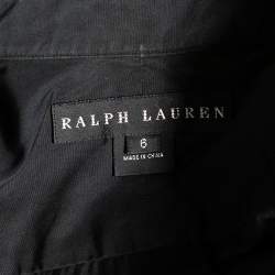 Pre Owned Ralph Lauren Black Cotton Logo Embroidered Button Front Shirt M