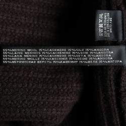 Pre Owned Ralph Lauren Brown Wool & Cashmere Knit Fringed Turtle Neck Sweater L