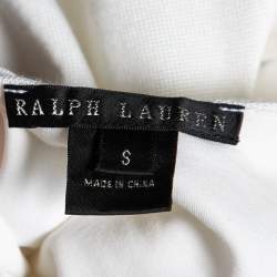 Pre Owned Ralph Lauren White Logo Embellished Racer Back Top S