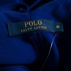 Pre Owned Ralph Lauren Blue Crepe Sleeveless Jumpsuit L