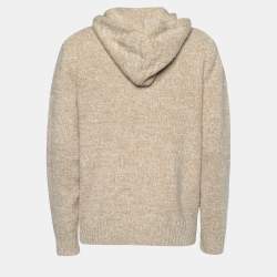 Pre Owned Polo Ralph Lauren Beige Wool Knit Teddy Bear Hoodie XS