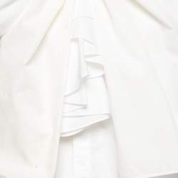 Pre Owned Ralph Lauren White Cotton Neck Tie Detail Button Front Shirt S