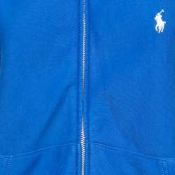 Pre Owned Polo Ralph Lauren Blue Cotton Hooded Zip Front Jacket M