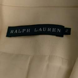 Pre Owned Ralph Lauren Cream Wool & Cotton Double Breasted Blazer S