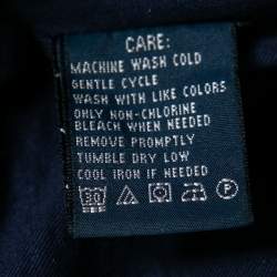 Pre Owned Ralph Lauren Navy Blue Cotton Logo Patch Crest Blazer M