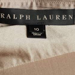مملوكة مسبقًا Ralph Lauren Champagne Silk Button Front Shirt L