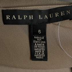 Pre Owned Ralph Lauren Beige Silk Sheer Yoke Wrap Top M