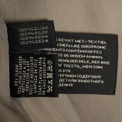 Pre Owned Ralph Lauren Beige Silk Sheer Yoke Wrap Top M