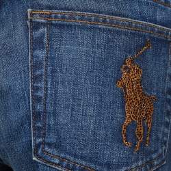Pre Owned Ralph Lauren 888 Blue Denim Regular Fit Jeans L/Waist - 35"