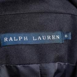 Pre Owned Ralph Lauren Navy Blue Wool Rowing Club Embroidered Blazer M