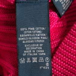 Pre Owned Ralph Lauren Pink Cable Knit Cotton Long Sleeve Sweater S