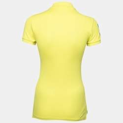 Pre Owned Ralph Lauren Yellow Cotton Pique Skinny Polo T-Shirt XS