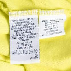 Pre Owned Ralph Lauren Yellow Cotton Pique Skinny Polo T-Shirt XS