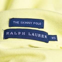 Pre Owned Ralph Lauren Yellow Cotton Pique Skinny Polo T-Shirt XS