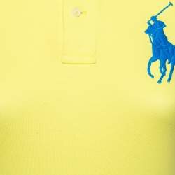 Pre Owned Ralph Lauren Yellow Cotton Pique Skinny Polo T-Shirt XS