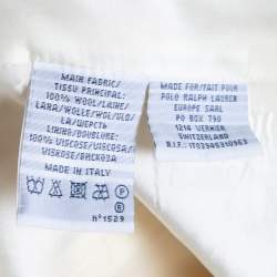 مملوكة مسبقًا Ralph Lauren Cream Wool Crest Embroidered Single Breasted Blazer S