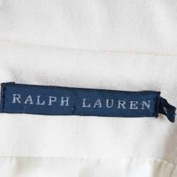 مملوكة مسبقًا Ralph Lauren Cream Wool Crest Embroidered Single Breasted Blazer S