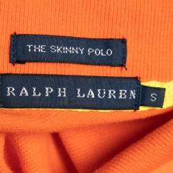 مملوكة مسبقًا Ralph Lauren Orange Cotton Pique Skinny Polo T-Shirt S