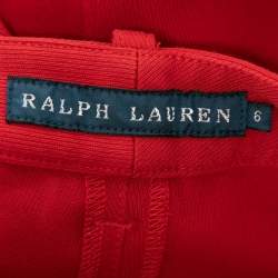 Pre Owned Ralph Lauren Red Cotton Suede Patch Pants M Waist 28" 